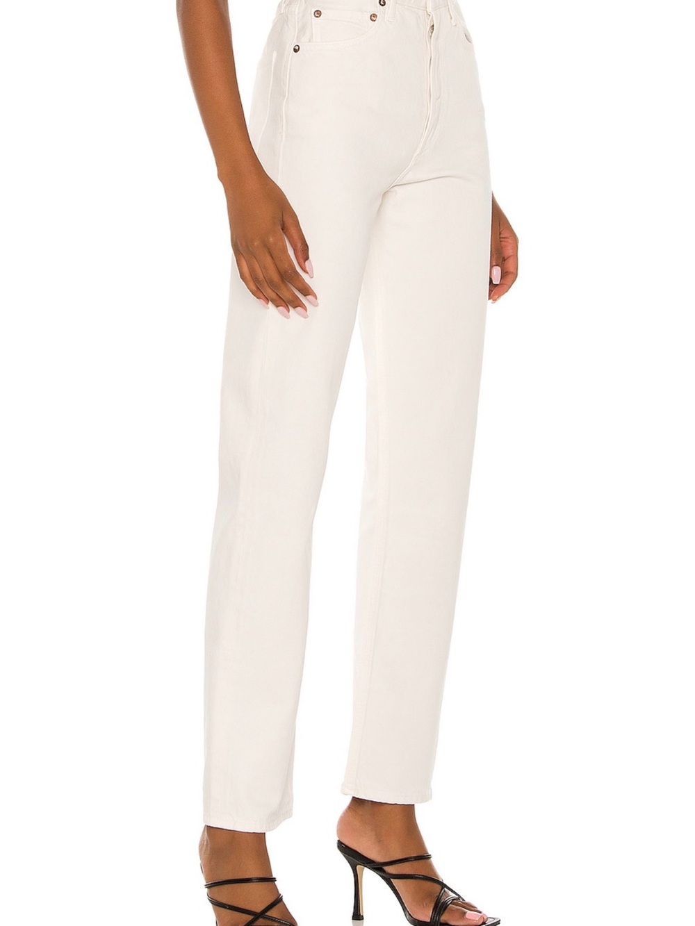 Agolde 90s Pinch High-Rise Straight Leg Jeans in Off-White